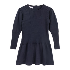 Knit Ribbed Dress ~ Navy