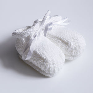 Knitted Booties ~ White