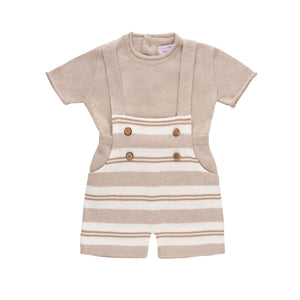 Striped Overall Set ~ Sand