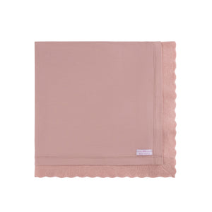 Ruffled Cotton Blanket ~ Rose