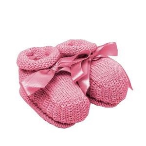 Knitted Booties ~ Coral