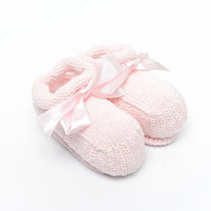 Knitted Booties ~ Pink